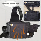 Fishing Backpack Tackle Sling Bag with Rod Holder, Durable Nylon