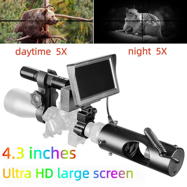 3 million pixel night vision rifle sight 4.3-inch high-definition large screen monocular telescope for shooting and hunting