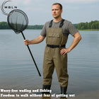 Fishing Waders with Boots, Nylon Chest Wader 170T, 15000mm Waterproof, Adjustable Straps, Large Pocket, All-Season Fishing Gear