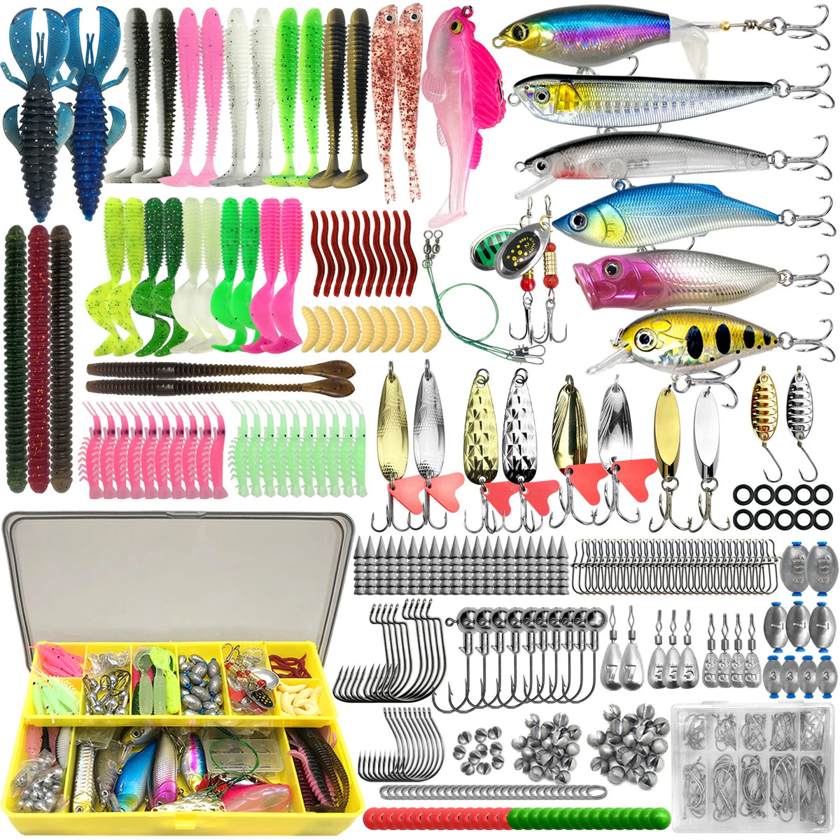 Fishing Lure Kit with Tackle Box – Bass, Trout & Pike