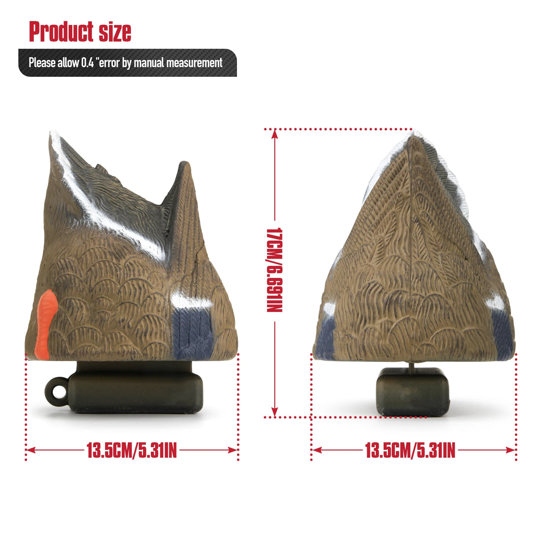 Duck Butt Decoy 3D Duck Tail Hunting Decoys Simulated Plastic Waterfowl Decoy Accessories w/h Weighted Keel for Hunting Shooting