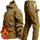 Winter Thick Camo Suit Waterproof Tactical Jackets Training Multi-pocket Hooded Jacket Fleece Pants Men Outdoor Hunting clothes