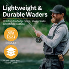 Goture-Thickened Fly Fishing Waders, 100% Waterproof Fishing Clothes, Chest Overalls, Breathable Boot, S, M, L, XL, XXL