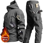 Winter Thick Camo Suit Waterproof Tactical Jackets Training Multi-pocket Hooded Jacket Fleece Pants Men Outdoor Hunting clothes
