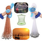 Saltwater Fishing Cast Net for Bait Trap 3ft/4ft/5ft/6ft/7ft/8ft/9ft/10ft Radius with Heavy Duty Real Zinc Sinker Weights