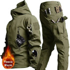 Winter Thick Camo Suit Waterproof Tactical Jackets Training Multi-pocket Hooded Jacket Fleece Pants Men Outdoor Hunting clothes
