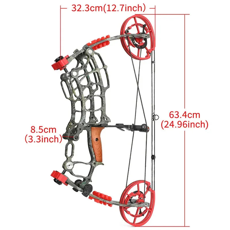 30-60lbs Compound Bow Shooting Steel Ball 420fps Dual Purpose Bow Archery Arrow 80% Let off for Right Hand Car Hunting Bow