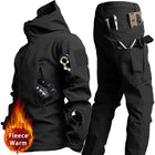 Winter Thick Camo Suit Waterproof Tactical Jackets Training Multi-pocket Hooded Jacket Fleece Pants Men Outdoor Hunting clothes