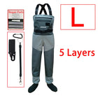 Waterproof Fishing Waders 5 or 3 Layers Men Women Hunting Fishing Wading Pants with Neoprene Socks Waist Chest Fishing Clothes
