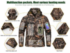 Men's Silent Camouflage Hunting Jacket Soft Shell Outdoor Hiking Fishing Hooded Coat Waterproof Fleece Tactical Jackets