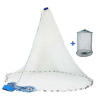 Saltwater Fishing Cast Net for Bait Trap 3ft/4ft/5ft/6ft/7ft/8ft/9ft/10ft Radius with Heavy Duty Real Zinc Sinker Weights