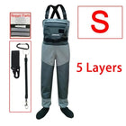 Waterproof Fishing Waders 5 or 3 Layers Men Women Hunting Fishing Wading Pants with Neoprene Socks Waist Chest Fishing Clothes