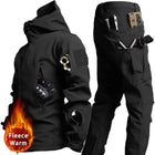 Winter Thick Camo Suit Waterproof Tactical Jackets Training Multi-pocket Hooded Jacket Fleece Pants Men Outdoor Hunting clothes