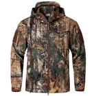 Men's Silent Camouflage Hunting Jacket Soft Shell Outdoor Hiking Fishing Hooded Coat Waterproof Fleece Tactical Jackets