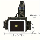 Fishing Backpack Tackle Sling Bag with Rod Holder, Durable Nylon